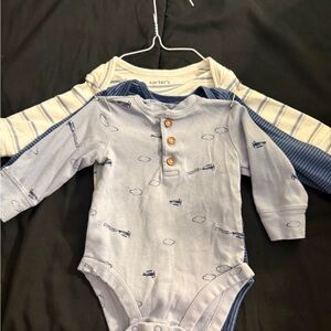 Carter’s Baby Boy Long Sleeve Bodysuit Set 3pc Blue Airplane